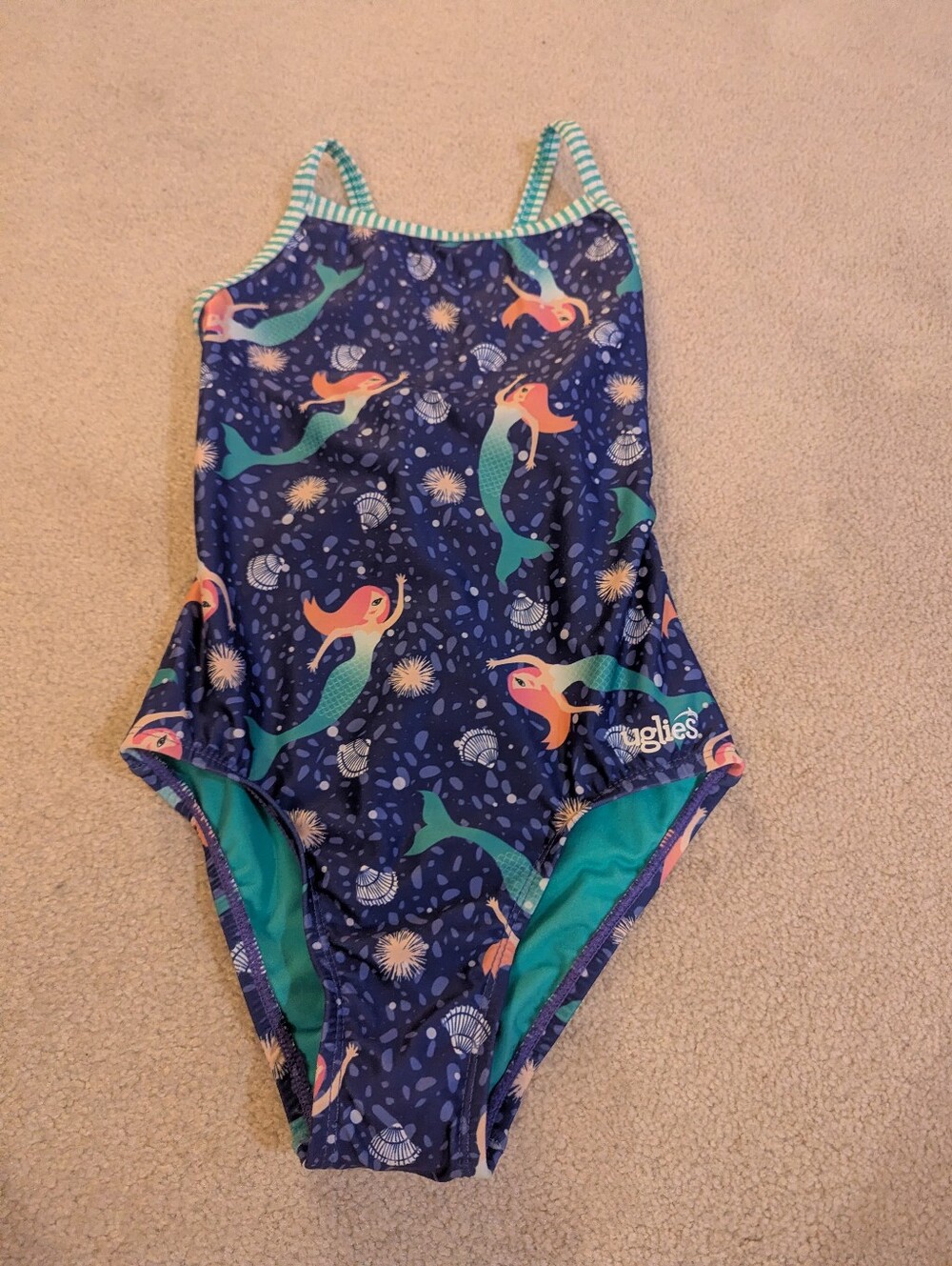 Nwt Dolfin Uglies Mermaid Print One Piece Swimsuit Sz 14